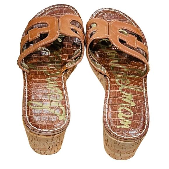 Sam Edelman Regis Leather Cork Wedges with Round Toe Size 8 - Picture 6 of 8